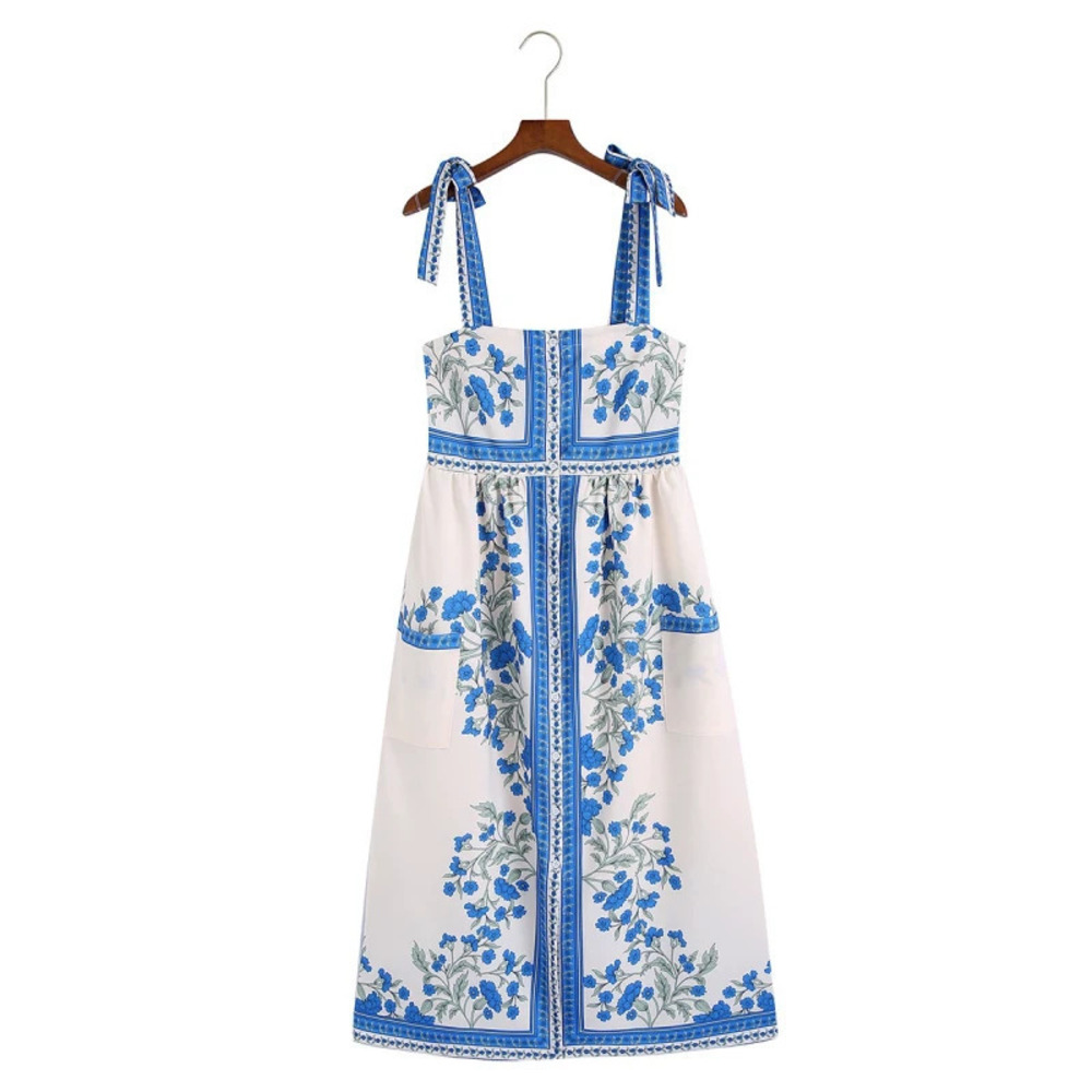 Spring Collection Printed Spaghetti Strap Dress